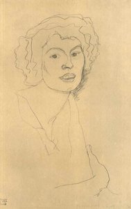 Buste en trois-quarts de profil vers la droite - Gustav Klimt